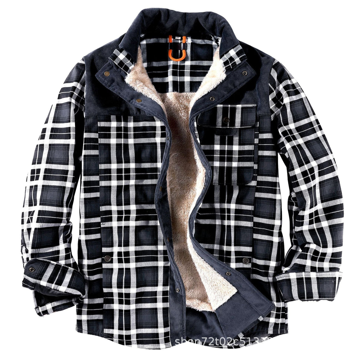 Men's Winter Plaid Sherpa Lined Jacket