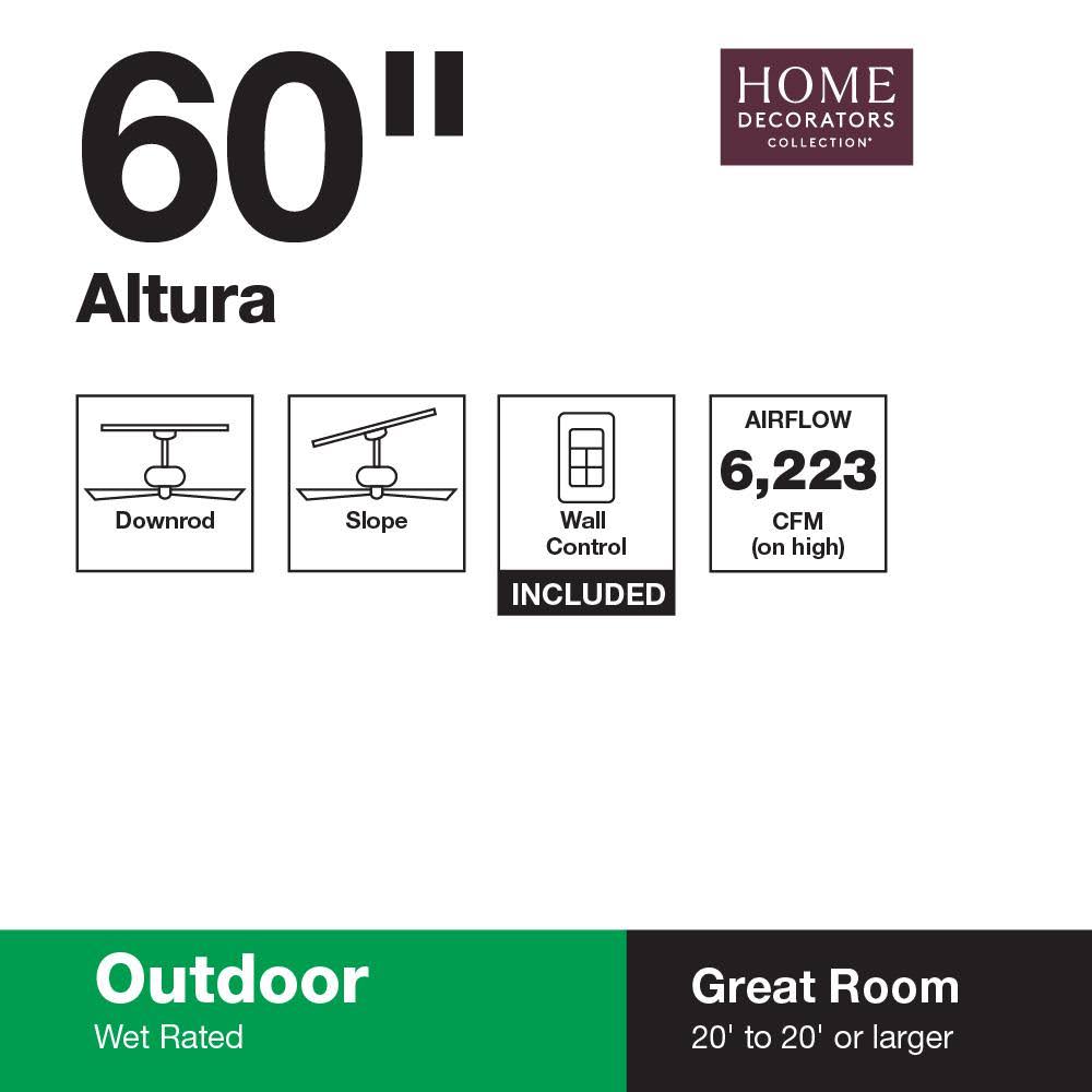 Home Decorators Altura 60x22 Outdoor Oil Rubbed Bronze Ceiling Fan