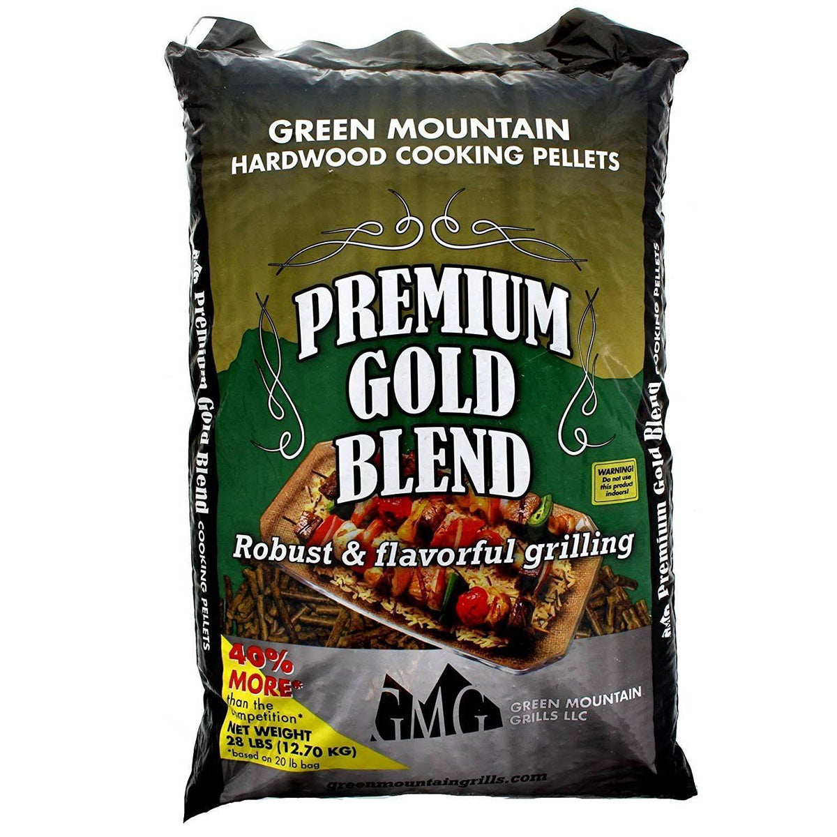 Green Mountain Premium Gold Blend Hardwood Grilling Cooking Pellets (4 Pack)