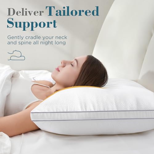 viewstar Bed Pillows King Size Set of 2, Hotel Quality, Down Alternative Big Pillow for Back, Stomach or Side Sleepers, Firm