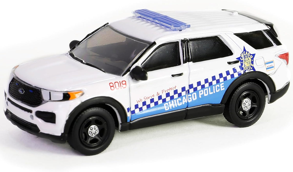 2019 Police Interceptor Utility White with Blue Graphics City of Chicago Police Department - Chicago, Illinois Hot Pursuit Series 45 1/64 Diecast Model Car by Greenlight 43030D