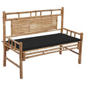 Garden Bench,Ideal Bench Seat with Handles and Backrest, Portable Wooden,Perfect for Indoor and Outdoor Use,Patio Bench with Cushion 47.2 Bamboo