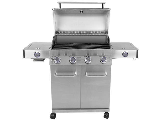 Monument Grills Stainless Steel 4 Burner Propane Gas Grill with Side Sear Burners