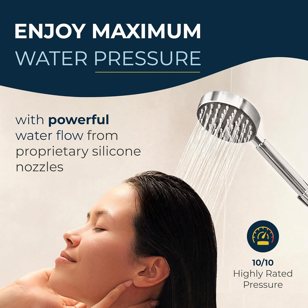 HammerHead Showers? Solid Metal LOW FLOW Handheld Shower Head with Hose and Brass Holder - OIL RUBBED BRONZE ?C Water Saving 1.75 GPM Detachable Shower Head - Adjustable Shower Wand Bracket & 6ft Hose