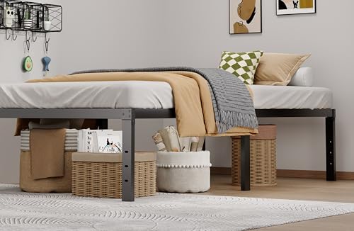 Metal Bed Frame Full Size - 14 Inch Heavy-Duty Full Platform Bed Frame No Box Spring Needed, Easy Assembly, Noise-Free, Sturdy Mattress Foundation, Underbed Storage Space