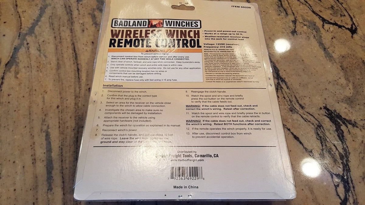 Badland 69229 Wireless Winch Remote Control