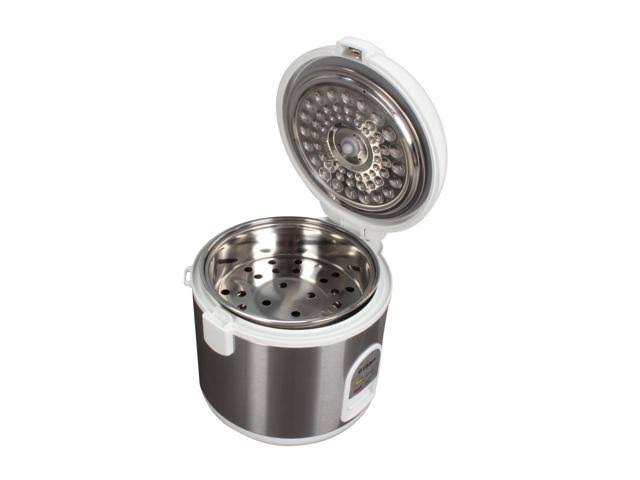 Oyama 5-Cup All Stainless-Steel Rice Cooker/Steamer/Warmer, White
