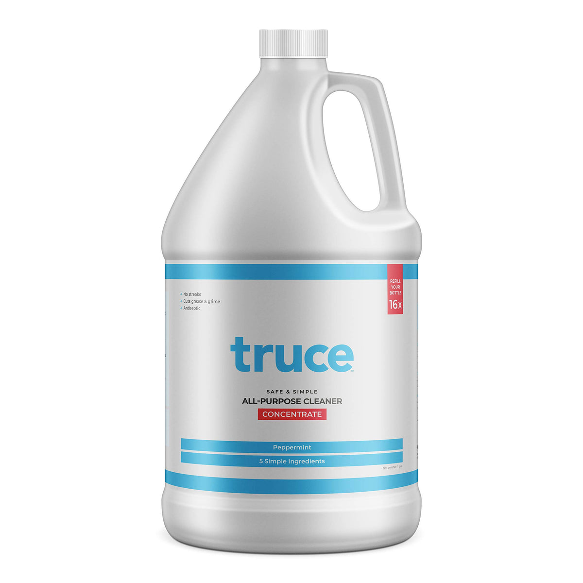 Truce All Purpose Cleaner 1 Gallon - Cuts Grease, Anti-septic, Kid and Pet Safe, Cruelty Free, Made in The USA - Peppermint (128