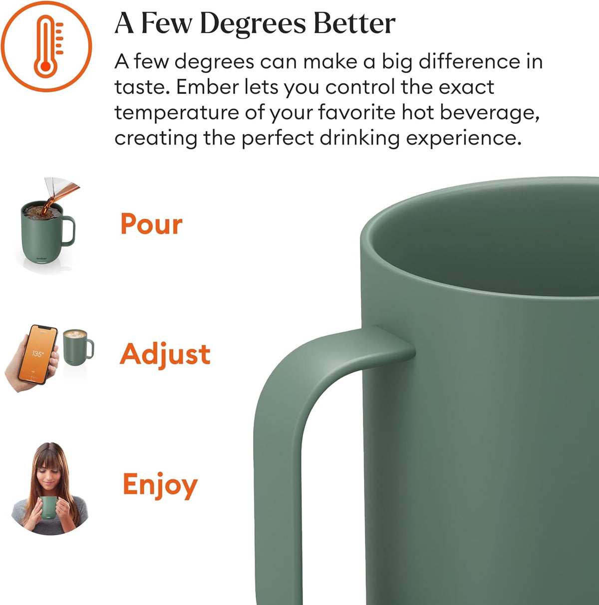 Ember Temperature Control Smart Mug 2, 14 Oz, App-Controlled Heated Coffee Mug with 80 Min Battery Life and Improved Design, White