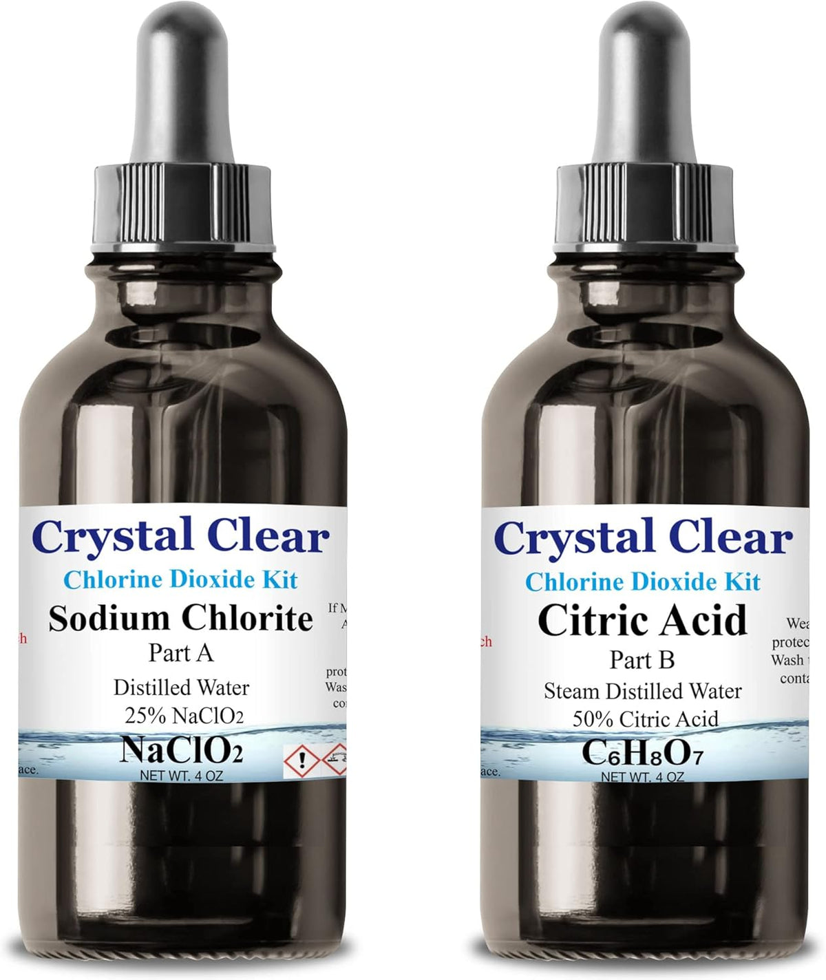 Family Health Products Chlorine Dioxide Kit 1:1 Citric Acid Sodium Solution 2 Part Classic Liquid Set (8oz) Pack of 2