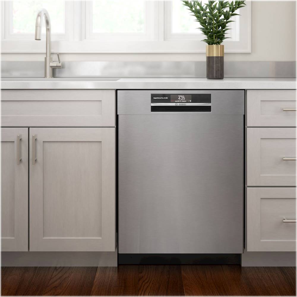 Bosch - 800 Series 24 Top Control Built-In Dishwasher with CrystalDry, Stainless Steel Tub, 3rd Rack, 42 dBa - Stainless steel