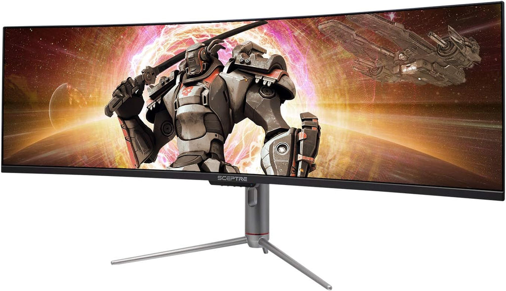 Sceptre Curved 49 inch (5120x1440) Dual QHD 32:9 Gaming Monitor up to 120Hz DisplayPort HDMI Build-in Speakers, Gunmetal Black 2021 (C505B-QSN168)