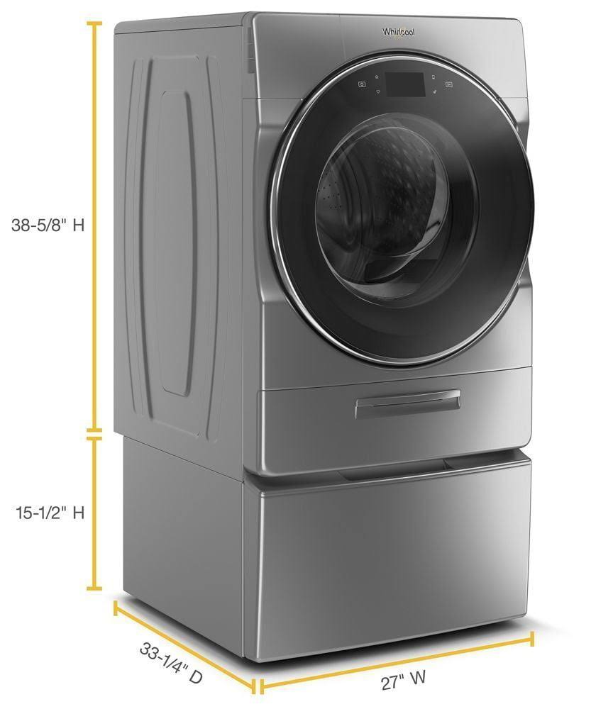 Whirlpool 15.5x22 Pedestal for Front Load Washer and Dryer with Storage WFP2715HC - Chrome Shadow
