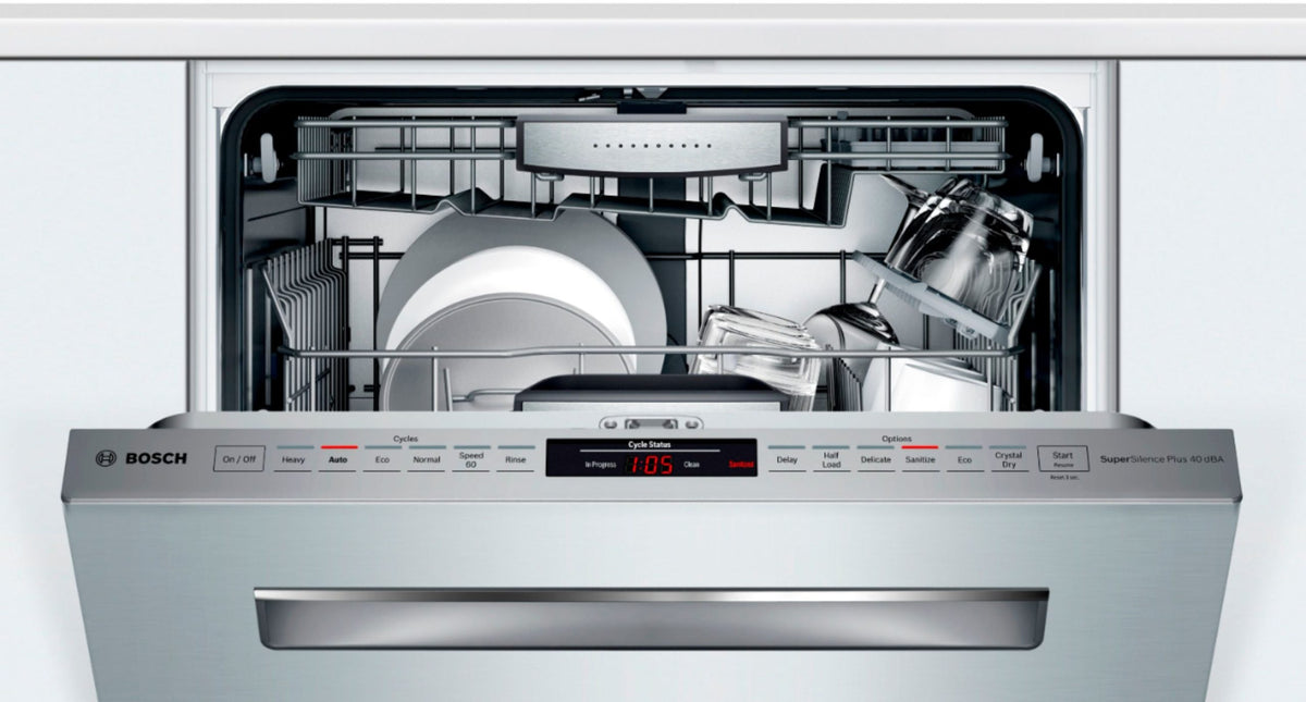 Bosch - 800 Series 24 Top Control Built-In Dishwasher with CrystalDry, Stainless Steel Tub, 3rd Rack, 40 dBa - Stainless steel