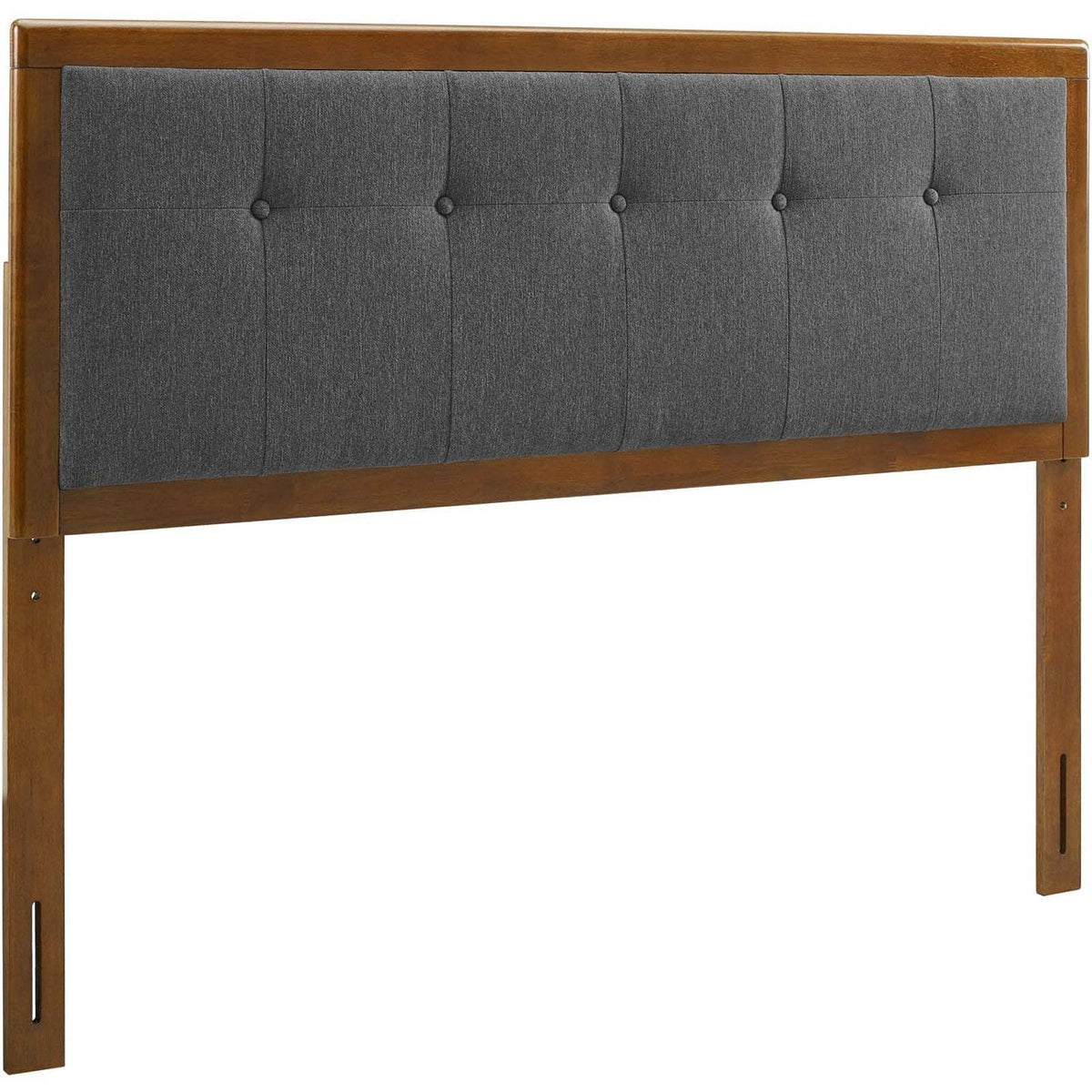 Modway Draper Tufted Queen Fabric and Wood Headboard - Walnut Charcoal