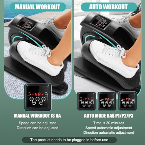 ANCHEER Under Desk Elliptical Machine - Quiet Pedal Exerciser for Seniors, Office & Home, Low-Impact Seated Leg Workout Equipment, Smart LCD Display, Remote Control