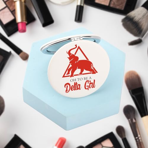 Delta Elephant Pocket Mirror Greek Sorority Sister Makeup Mirror to be a Girl Sorority Gift (Delta Girl)