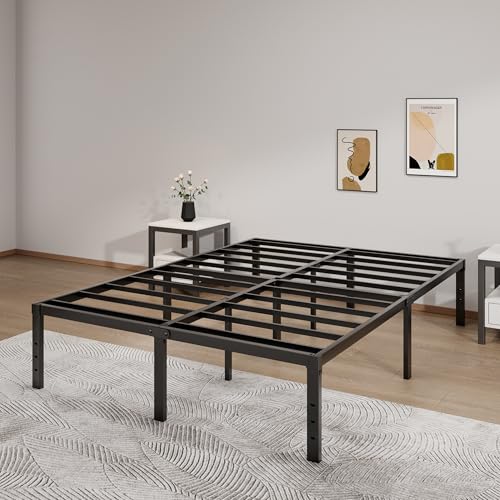 Metal Bed Frame Full Size - 14 Inch Heavy-Duty Full Platform Bed Frame No Box Spring Needed, Easy Assembly, Noise-Free, Sturdy Mattress Foundation, Underbed Storage Space