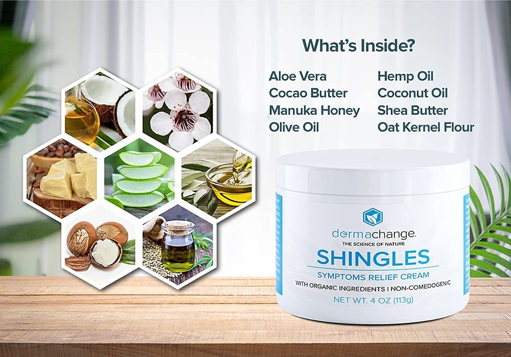 Natural Shingles Treatment and Relief Cream - with Manuka Honey - Shingle Nerve Pain Ointment - Natural Moisturizer for Face and Body - Stops Shingle Breakouts, Burning, Scar, Itchy Dry Skin (8oz)