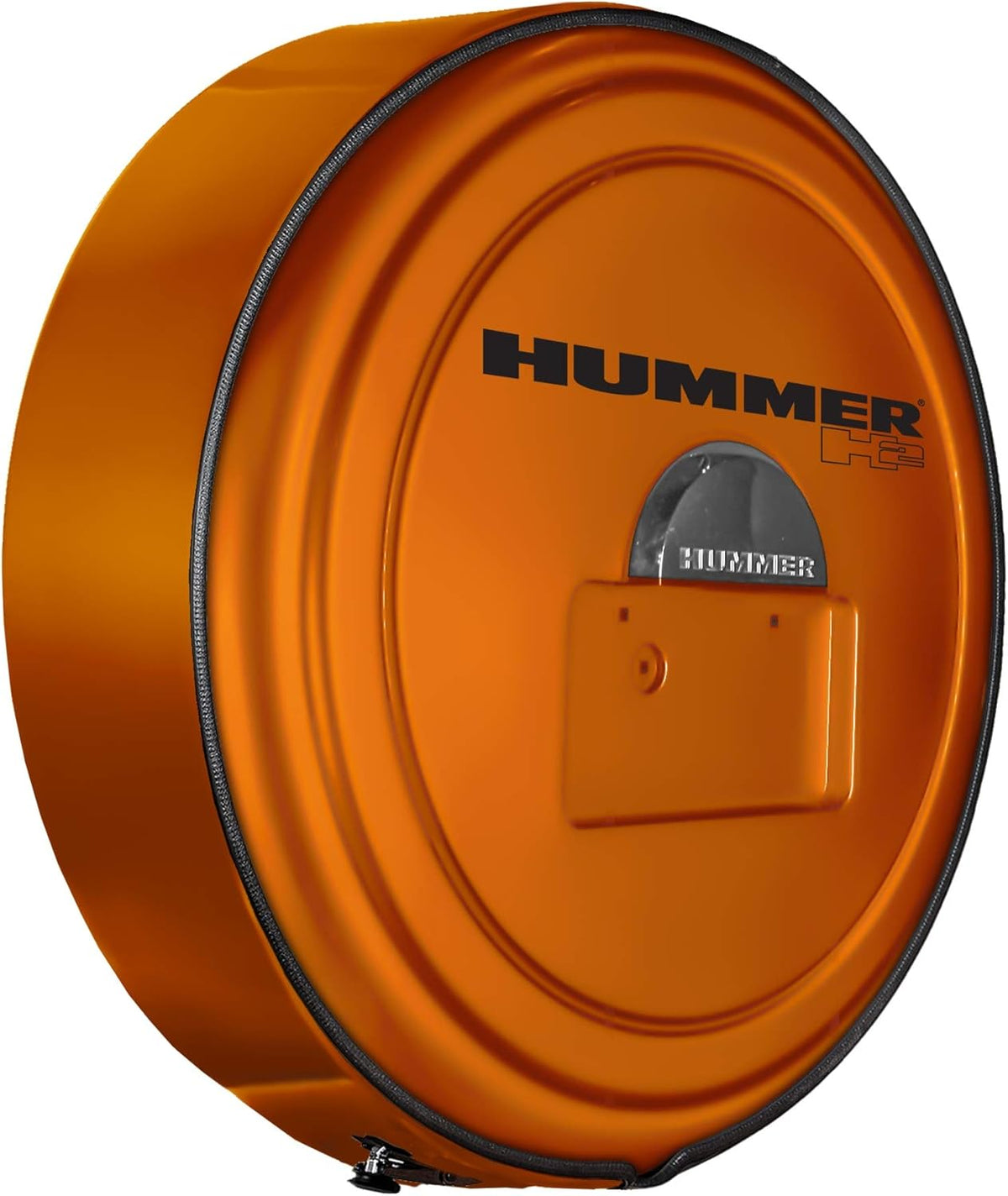 Boomerang Hummer H2 (05-10) - Color Matched MasterSeries Hard Tire Cover - (Color Matched Plastic Face & Stainless Steel Ring) - Hummer H2 Logo - Pewter Metallic