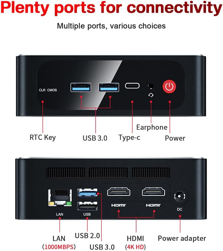 Beelink SER4 Ryzen Mini PC Windows 11 AMD Ryzen 7 4800U(7nm, 8C/16T)up to 4.2GHz, 32GB DDR4 RAM 512GB NVME SSD, 4K@60Hz Triple Display Dual HDMI+Type-C, Support 57W Mini Gaming Computer WiFi 6E BT5.0