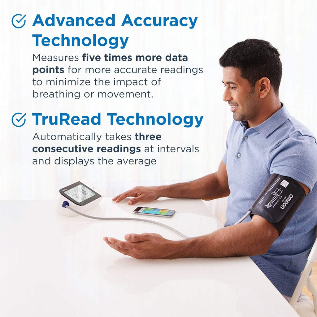 OMRON Platinum Blood Pressure Monitor with Free 6-month Premium Mobile App Trial, Upper Arm Cuff, Digital Bluetooth Blood Pressure Machine, Stores Up To 200 Readings for Two Users (100 readings each)