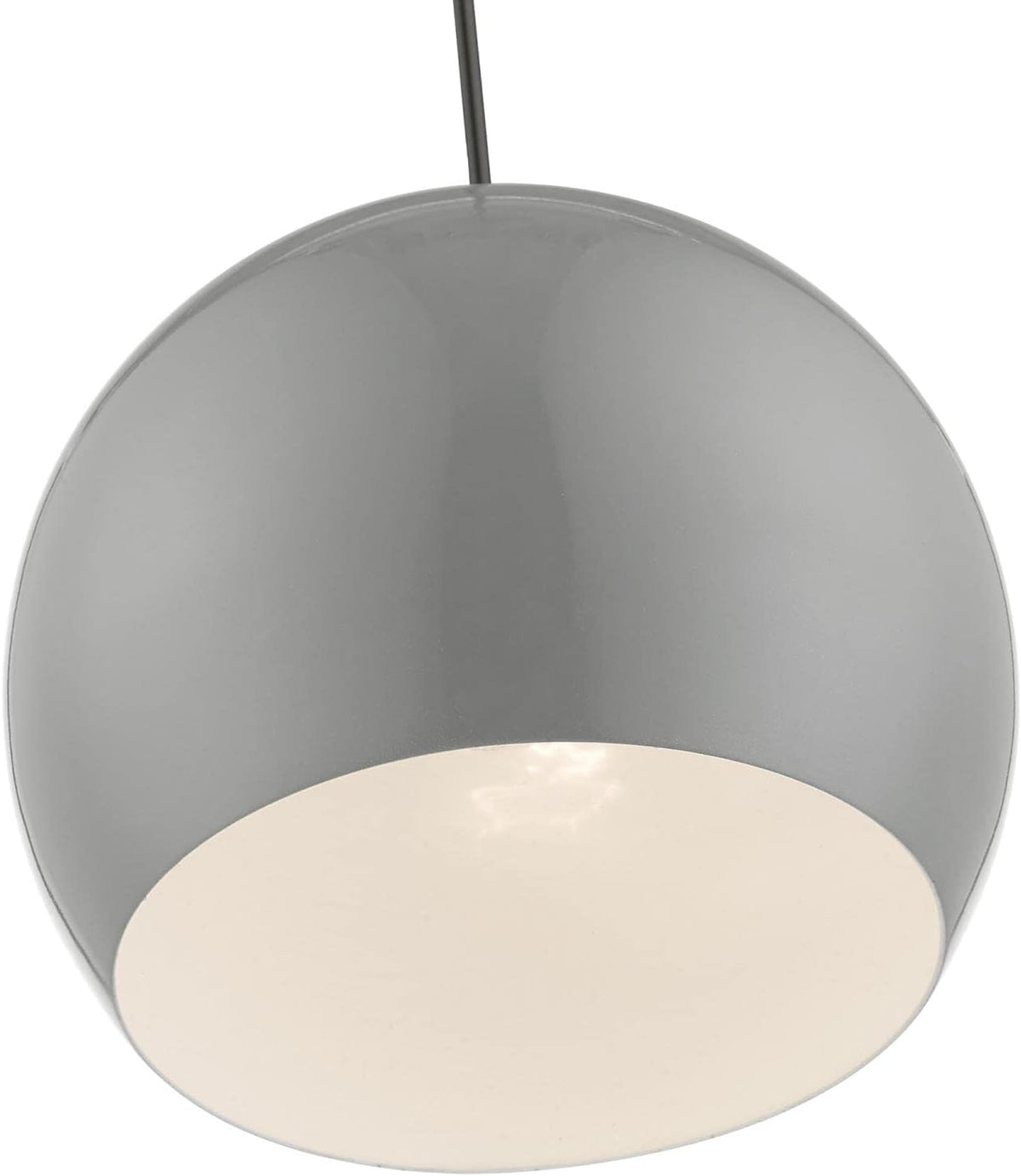 Livex Lighting Piedmont - 1 Light Globe Pendant in Industrial Style-15 Inches Tall and 10 Inches Wide-Shiny Light Gray/Polished Chrome