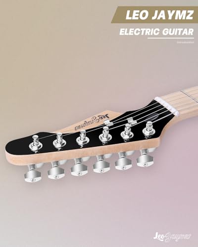 Leo Jaymz 39 Full Size ST Style Electric Guitar Starter Kit with SSH Pickup, 5W Portable Amp, Tuner, Gig Bag, Strap & Accessories (Violet Ocean)