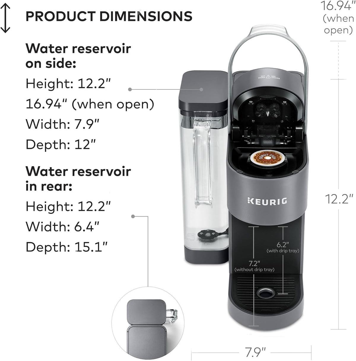 Keurig K-Supreme Single Serve K-Cup Pod Coffee Maker, MultiStream Technology, 4 Brew Sizes, 66oz Dual-Position Removable Reservoir, Black