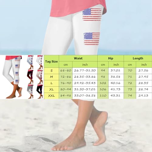 Women Casual Cropped Pants Yoga High Waist Leggings Summer Beach Pants Casual Workout Stretch Womens Duds Medium