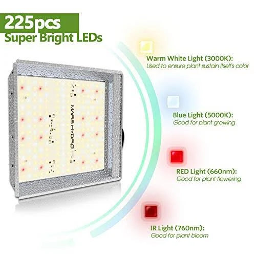 Mars Hydro TS 600W LED Grow Light 2x2 ft Sunlike Full Spectrum LED Grow Lamp