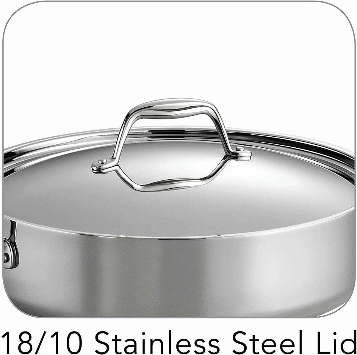 Tramontina Tri-Ply Clad 6-Quart Stainless Steel Covered Deep Saute Pan