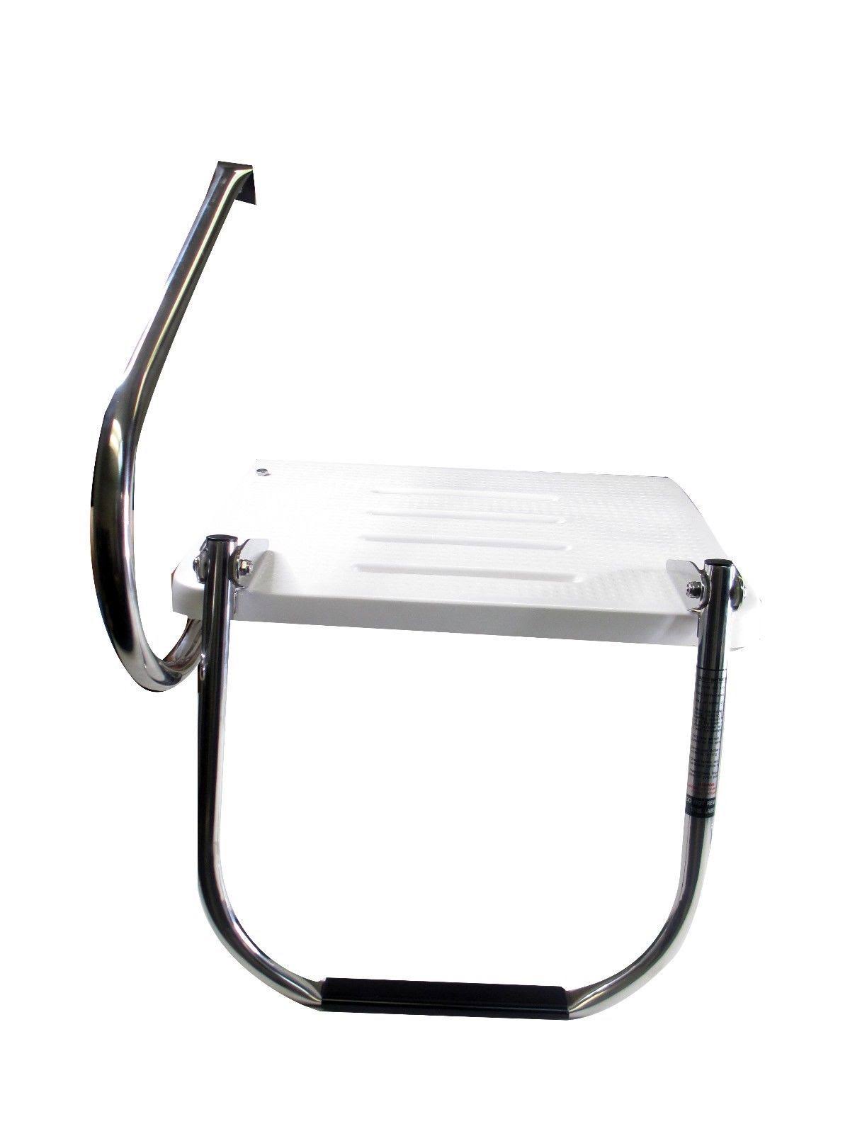 Pactrade Marine Boat Universal Fiberglass Swim Platform Under Mount Fold Down Ladder 1 Step Inboard One Rail