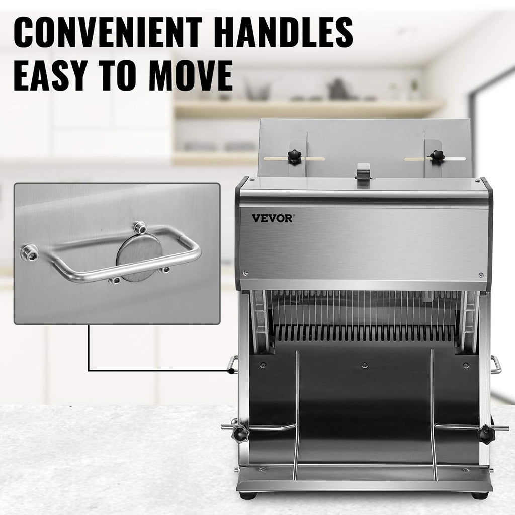 Home AND Kitchen VEVOR Commercial Toast Bread Slicer, 12mm Thickness Electric Bread Cutting Machine, 31PCS Commercial Bakery Bread Slicer, 110V Toast Cutter Cutting Machine, Bread Cutter for Bread Sheet Cutter Cutting