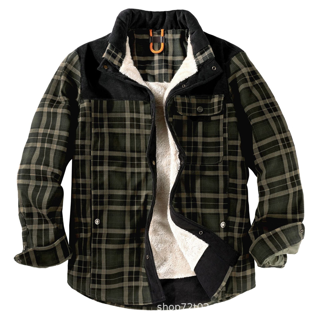 Men's Winter Plaid Sherpa Lined Jacket