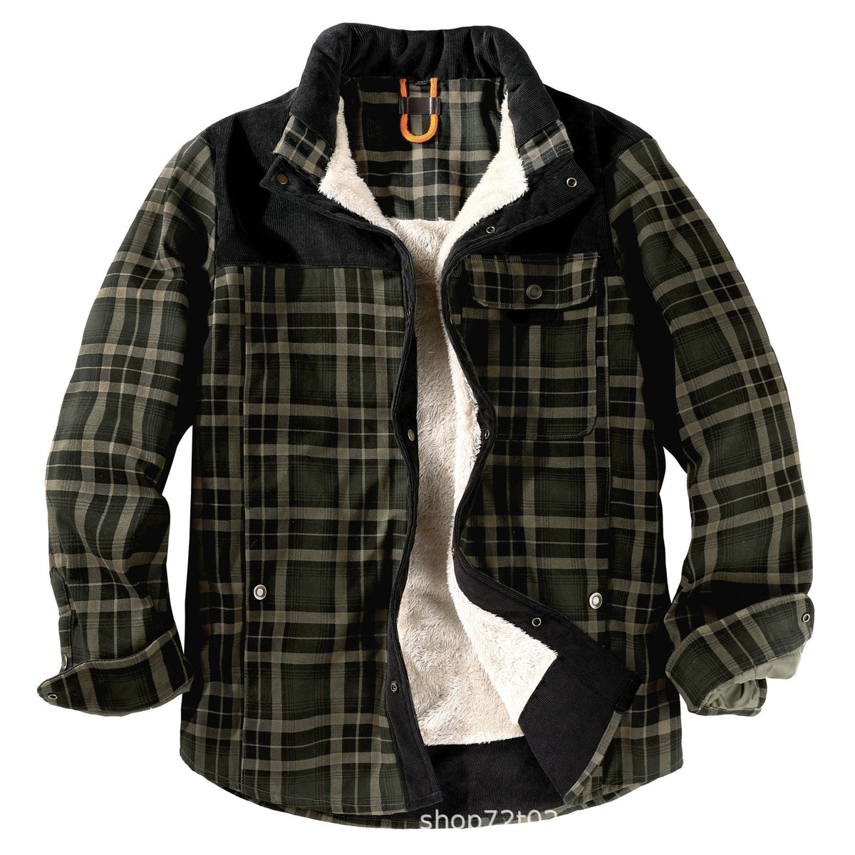 Men's Winter Plaid Sherpa Lined Jacket