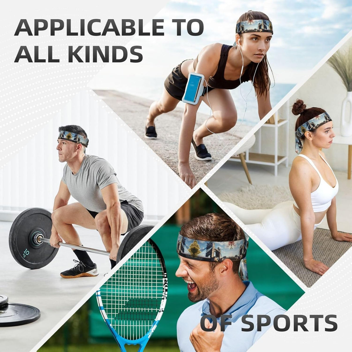 Sports Head Tie Made of Cotton Straps for Men & Women Moisture Wicking Athletic for Running, Gym, Working Out Historic Old Tower Bridge London Picture