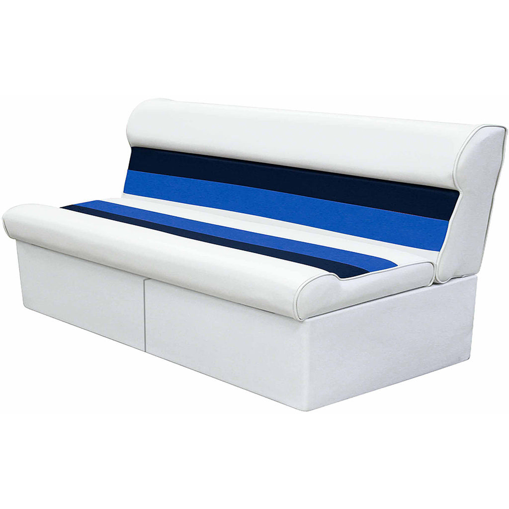 Wise Deluxe Pontoon Furniture 55x22 Bench White/Navy/Blue
