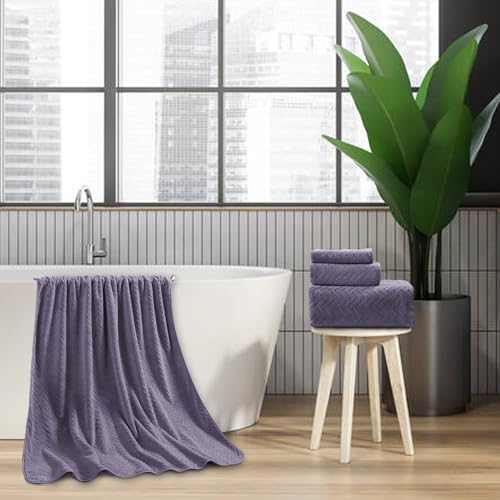 4 Pack Large Bath Towels Set 35x70 Black Oversized Bath Sheet Chair Towels, 600 GSM Ultra Soft & Absorbent Towels for Bathroom, Quick Dry Towel for Gym Hotel Camp Pool