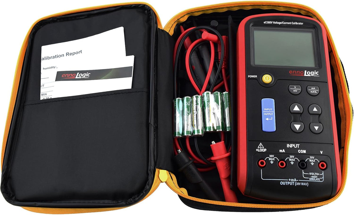 ennoLogic Volt mA Loop Process Calibrator eC380V - 0-20V and 4-20mA Signal Generator Simulator ?C Portable Precision Volt Millivolt and mA Generator and Meter for Transmitters, Current Loops, PLC