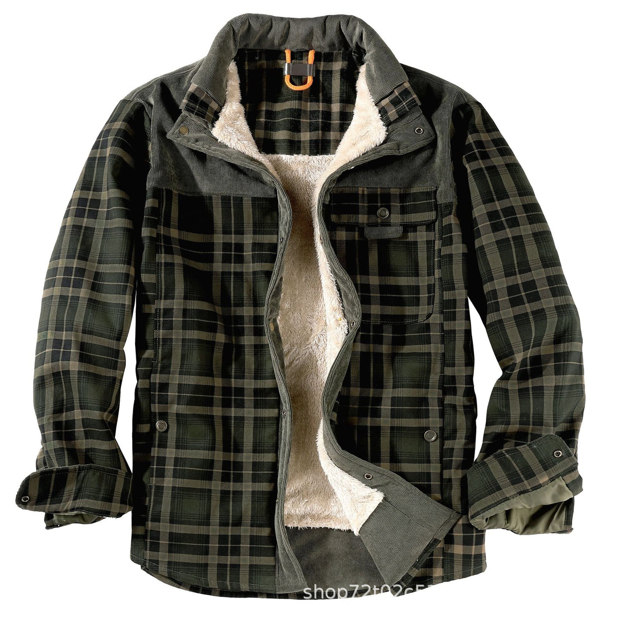 Men's Winter Plaid Sherpa Lined Jacket