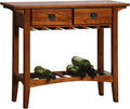 Mission Wine Stand with Glass and Bottle Storage, Two Drawer, for Buffet, Dining, Living Room, Kitchen, Wine Stand and Bar Table, holds 12 glasses and 7 bottles (more when stacked)
