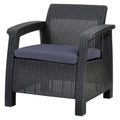Corfu Resin Patio Armchair with Cushion - Gray - Keter