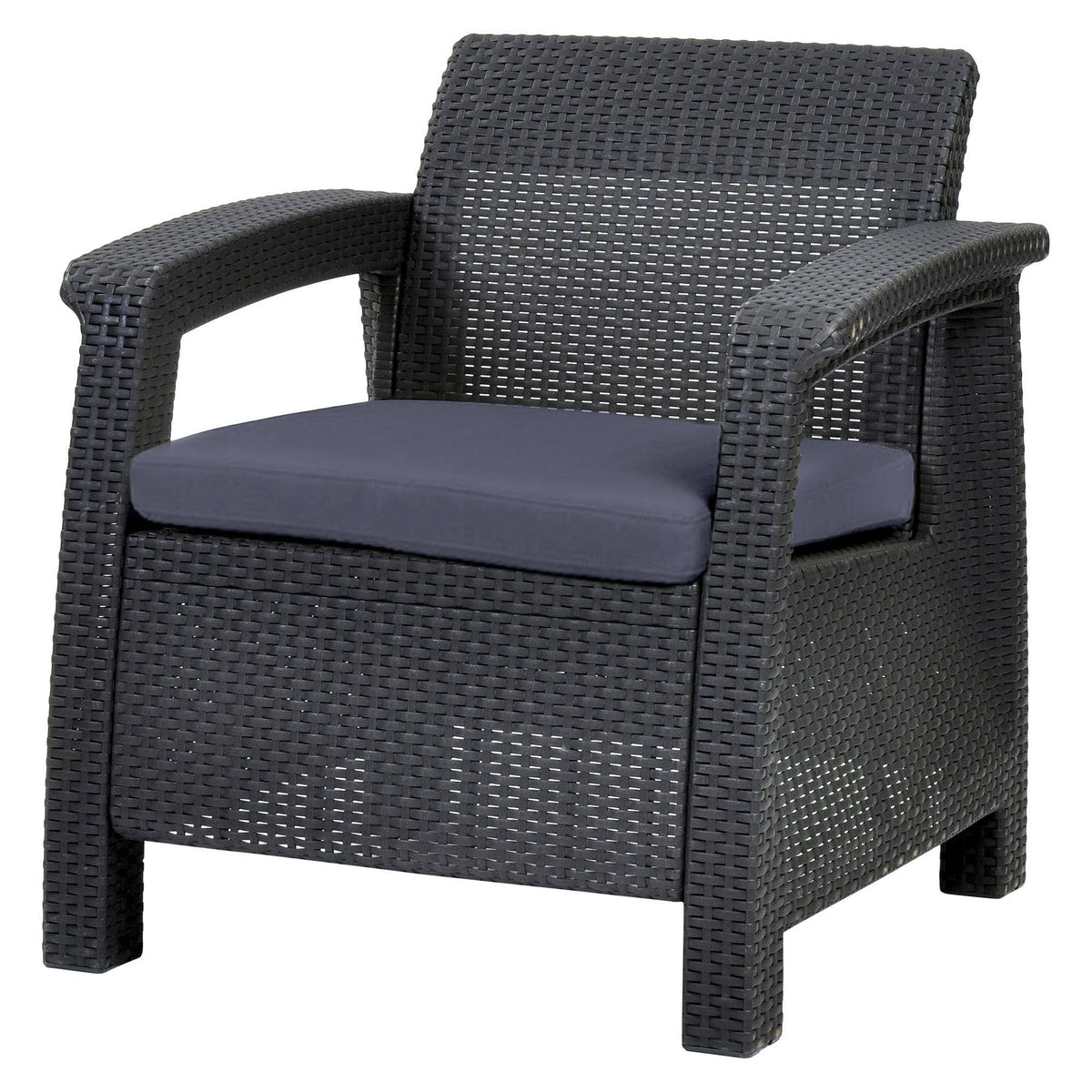 Corfu Resin Patio Armchair with Cushion - Gray - Keter