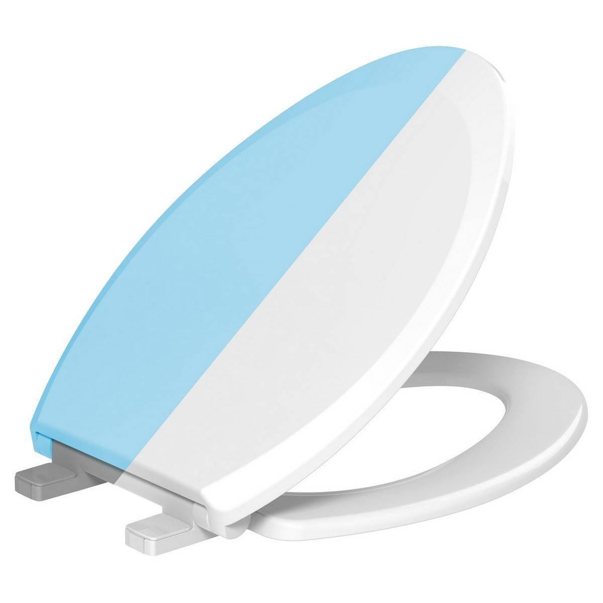 Night Glow Soft Elongated Closed Front Toilet Seat Blue - evekare
