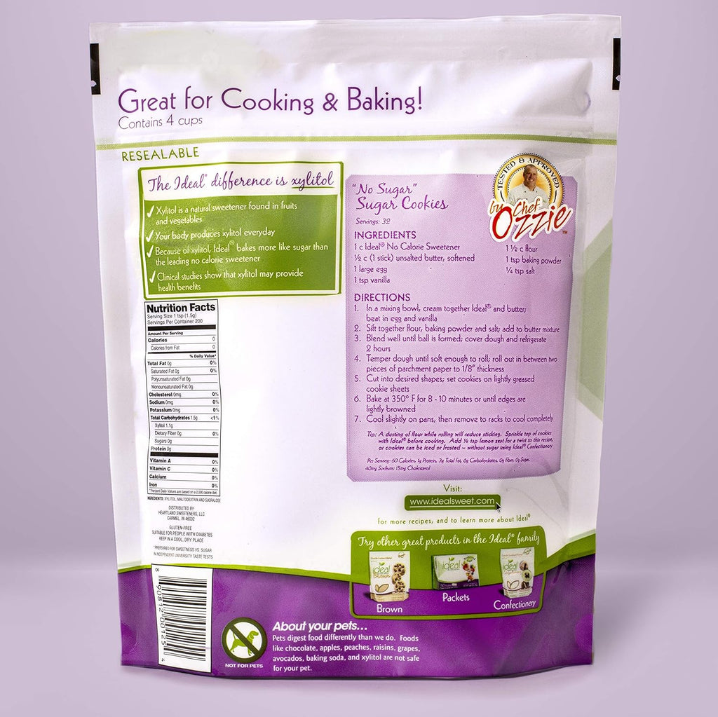 Ideal No Calorie Xylitol Sweetener: Natural, Non GMO, Keto Friendly, Bulk Granulated Sugar Substitute and Alternative, 10.6 Ounces Per Pouch - 6 Pouches 2024 Best Sellers