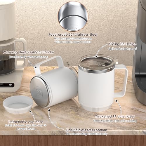 Coffee Mug Warmer & Mug Set for Desk, Electric Coffee Cup Warmer with 16oz Heated Mug, Smart Coffee Heater with Auto Shut Off for Office/Home, Christmas/Birthday/Coffee Gifts for Men & Women,Black