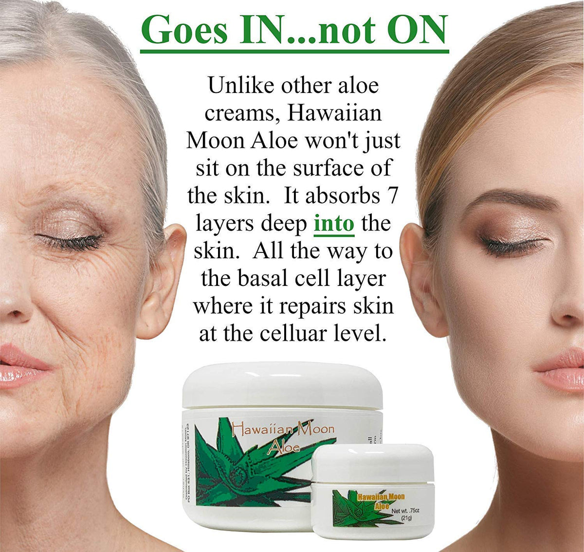 Hawaiian Moon Aloe Cream 9 Ounce Jar and Two Travel Size 3/4 Ounce Jars