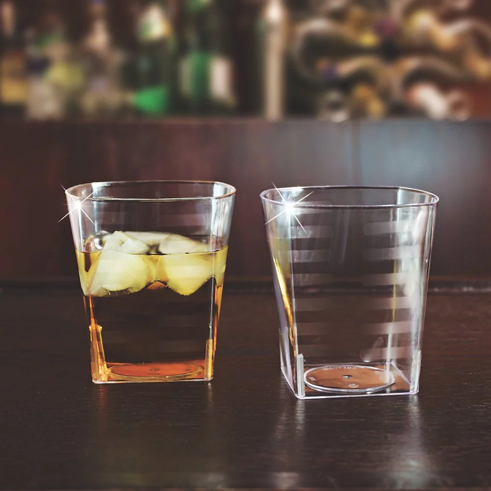 EMI Yoshi EMI-ST9 9 Oz Clear Plastic Rocks Square Clear Plastic Tumbler - Pack of 168