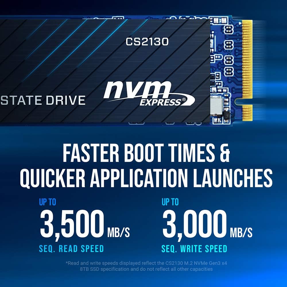 Data Storage CS2130 8TB M.2 NVMe Internal Solid State Drive (SSD) - M280CS2130-8TB-RB